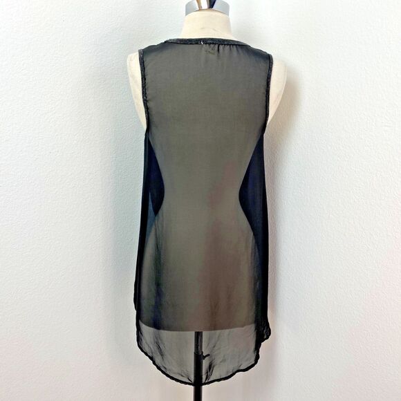 One Clothing Sheer Black Tribal Cow Skull Tank Top SM Biker Boho Festival Goth - Picture 6 of 8